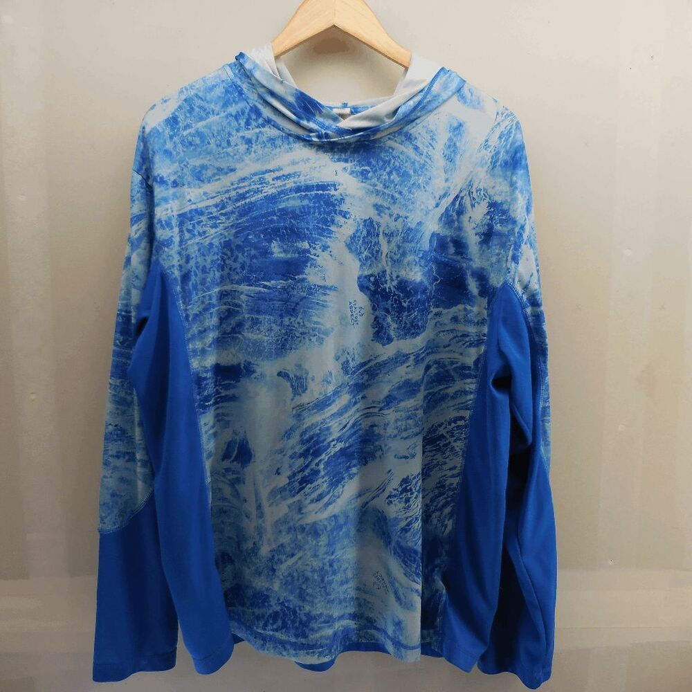 Habit Fishing Hoodie Shirt Mens Size XL Solar Factor 40+ Realtree Aspect EUC